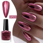 Blushimmer 8ml mirror metallic nail polish bottle with shiny, reflective finish, ideal for long-lasting, air-dry manicure designs.