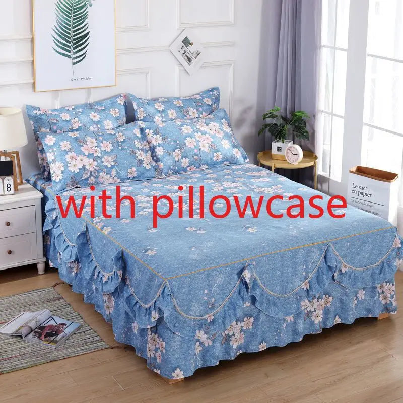 Bed Sheet 3pcs with Pillowcase Household Fashion Washable Skin-friendly Soft Bedding Luxury Bedroom Students Adults Bedspread