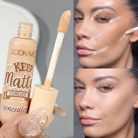 Blushimmer waterproof matte liquid concealer cream for face, covering acne and dark circles with moisturizing, contouring makeup.