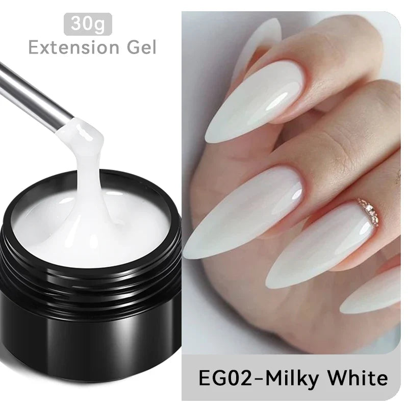 Blushimmer Born Pretty 30ml milky white hard gel for nail extensions, clear soak-off UV acrylic nail construction gel image