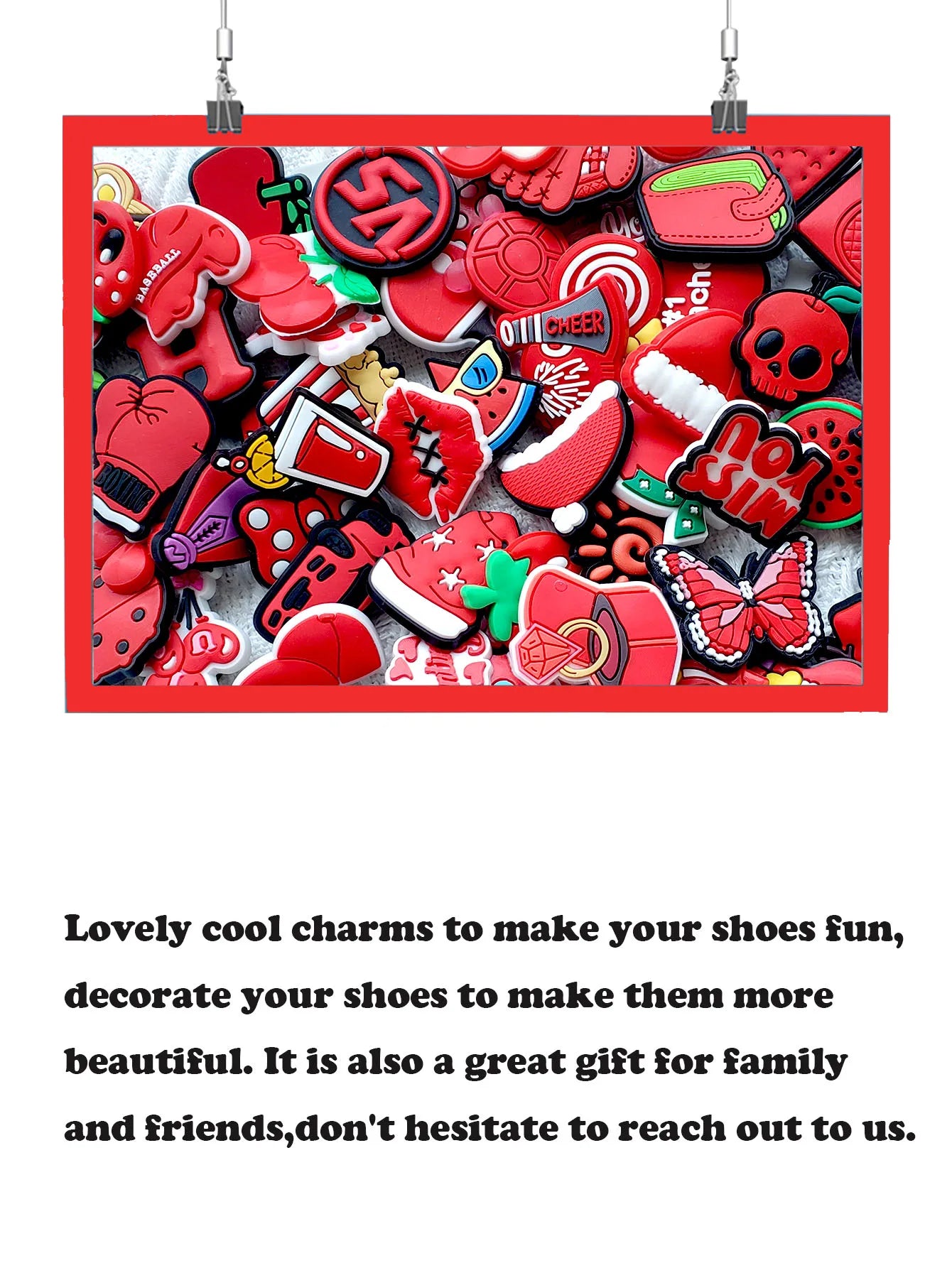 Random 10-30Pcs Red Series Shoe Charms For Shoe Key Chain Sandals Beach Bags, DIY Shoe Decorations Accessories Shoes Pins