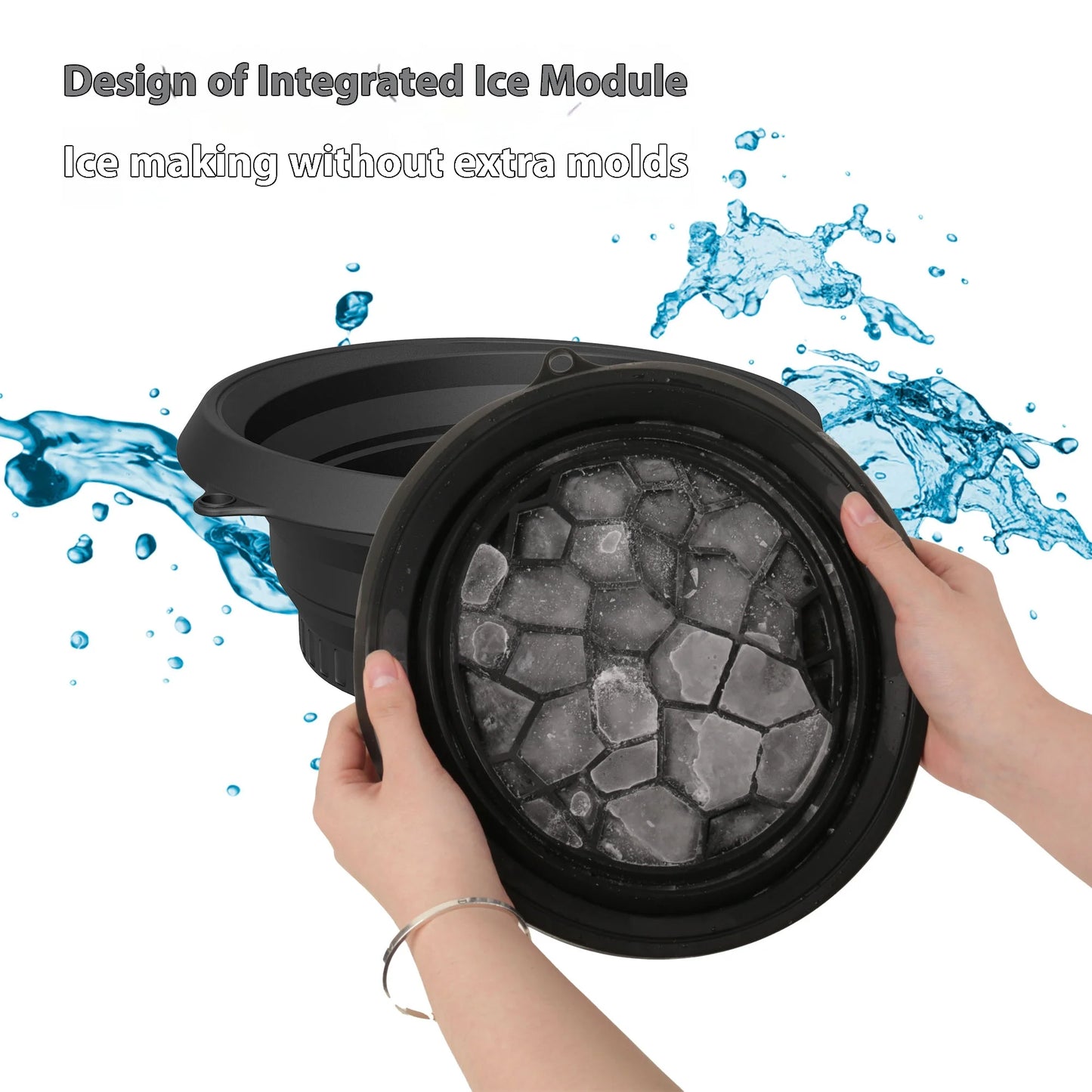Foldable Silicone Face Ice Bath Tray Cold Therapy for Facial Puffiness Portable Cryo Skin Tool Travel Beauty Bowl Facial Tool