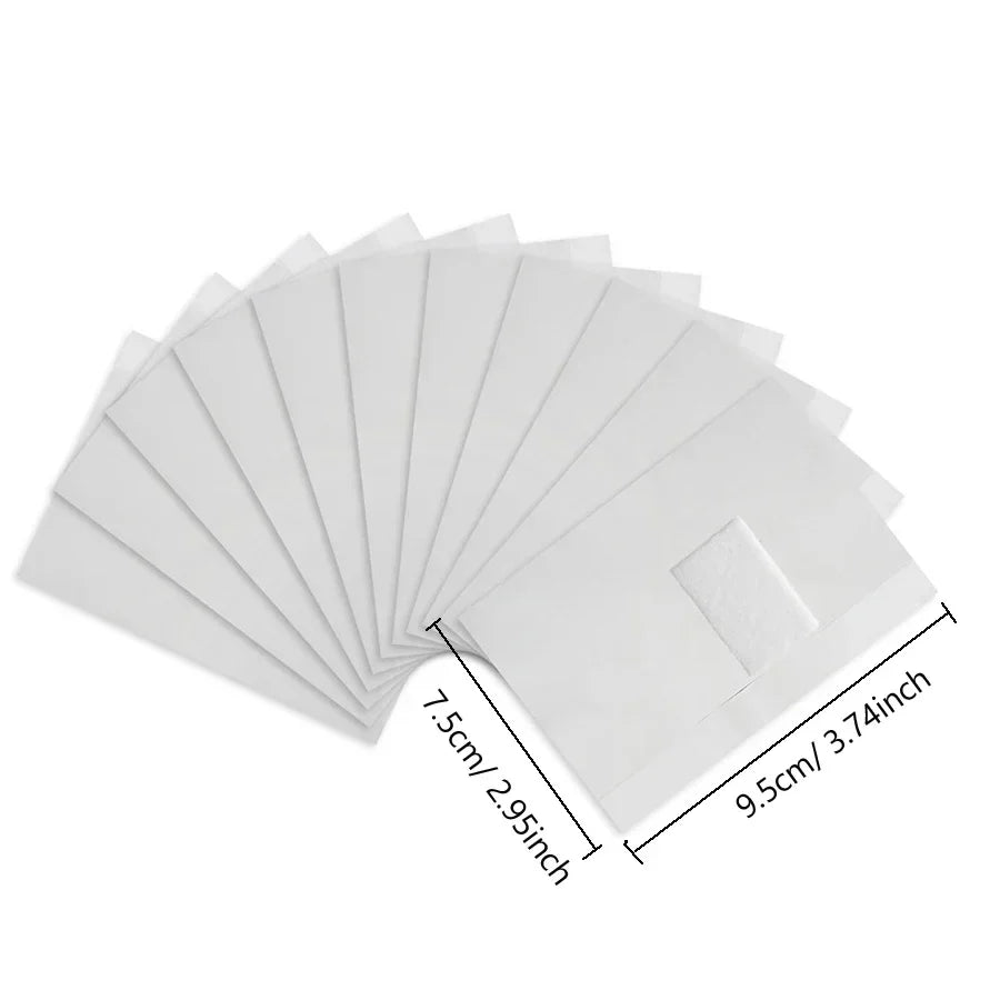 Blushimmer 100-piece aluminum foil nail art wraps for soak-off gel polish removal, shown in a neat pile.