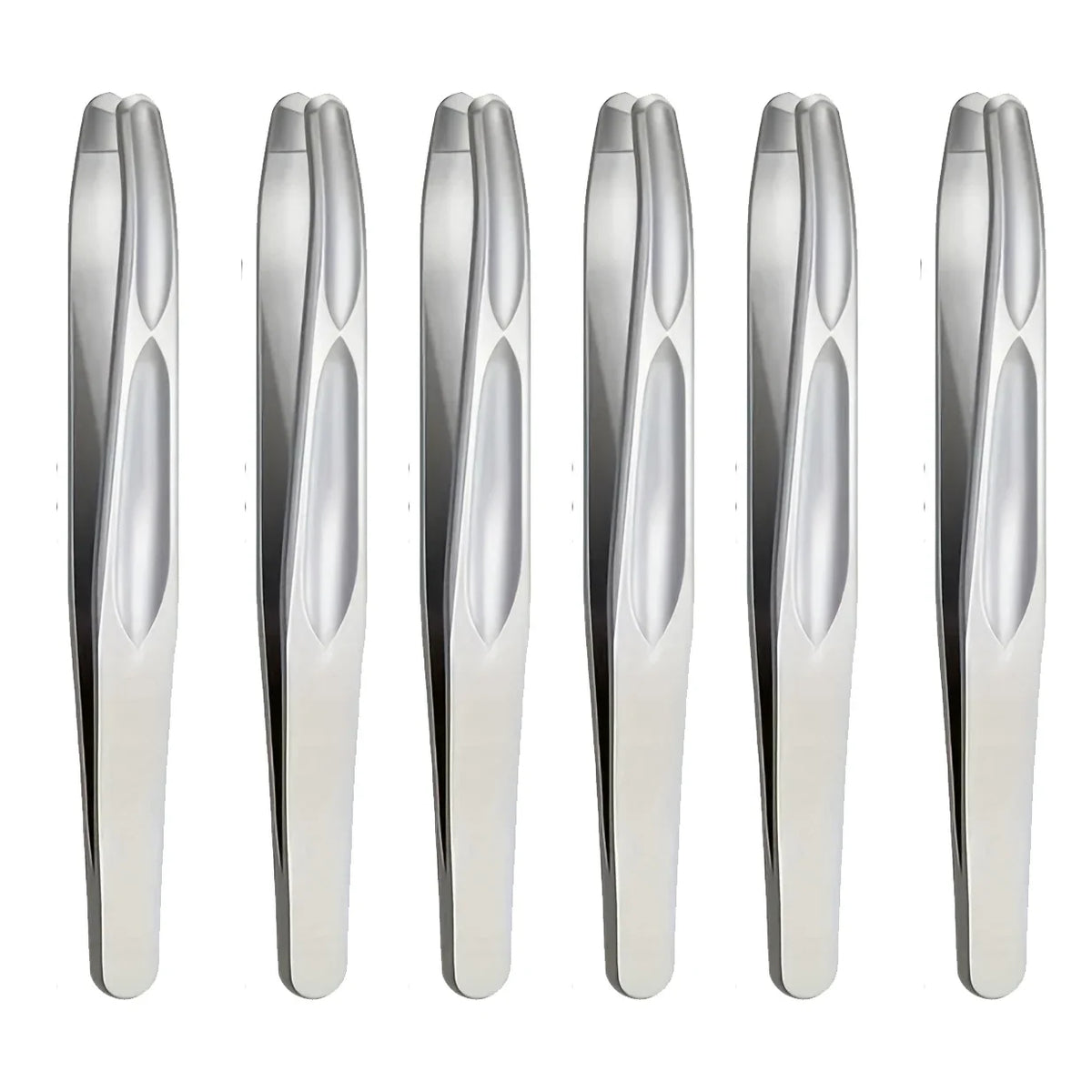 Blushimmer premium round head tweezers for eyebrow and facial hair removal with seamless clips for short hair and precise beard trimming.