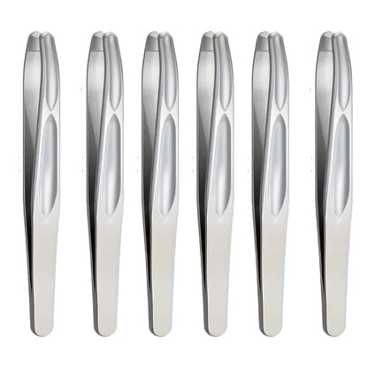 Blushimmer premium round head tweezers for eyebrow and facial hair removal with seamless clips for short hair and precise beard trimming.