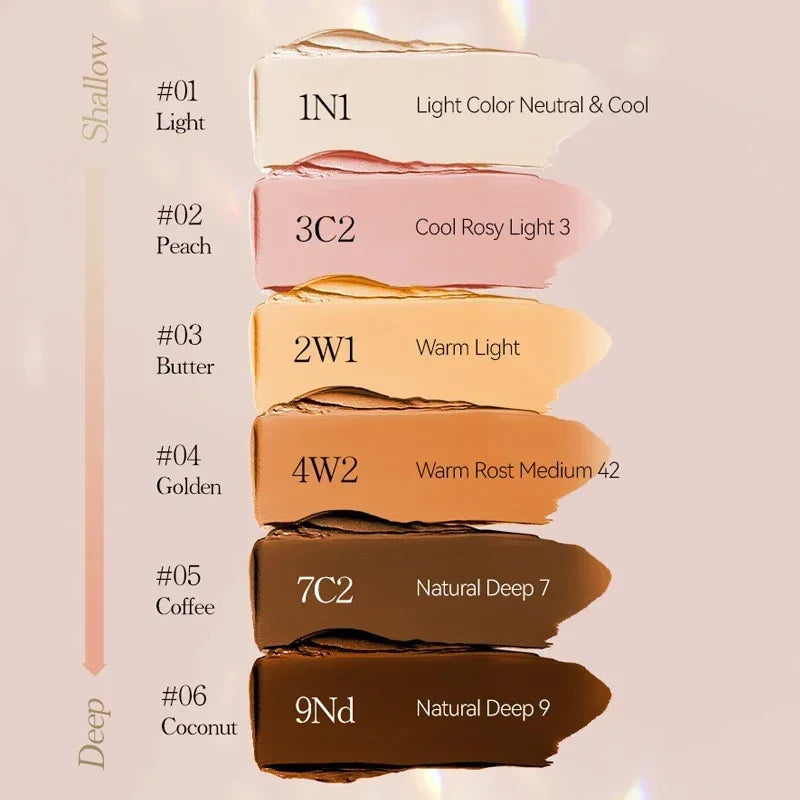 Blushimmer facial stick foundation for dark skin, full coverage, matte finish, oil-control, concealer, and primer in a portable stick form
