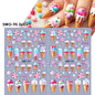 Colorful Blushimmer Sweet Element nail art stickers featuring flowers, hearts, cherries, butterflies, and bows for kawaii manicures.