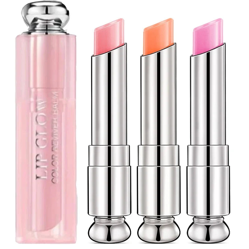 Blushimmer 3-piece color changing lipstick set with moisturizing, waterproof, and durable magical lipsticks in various shades.