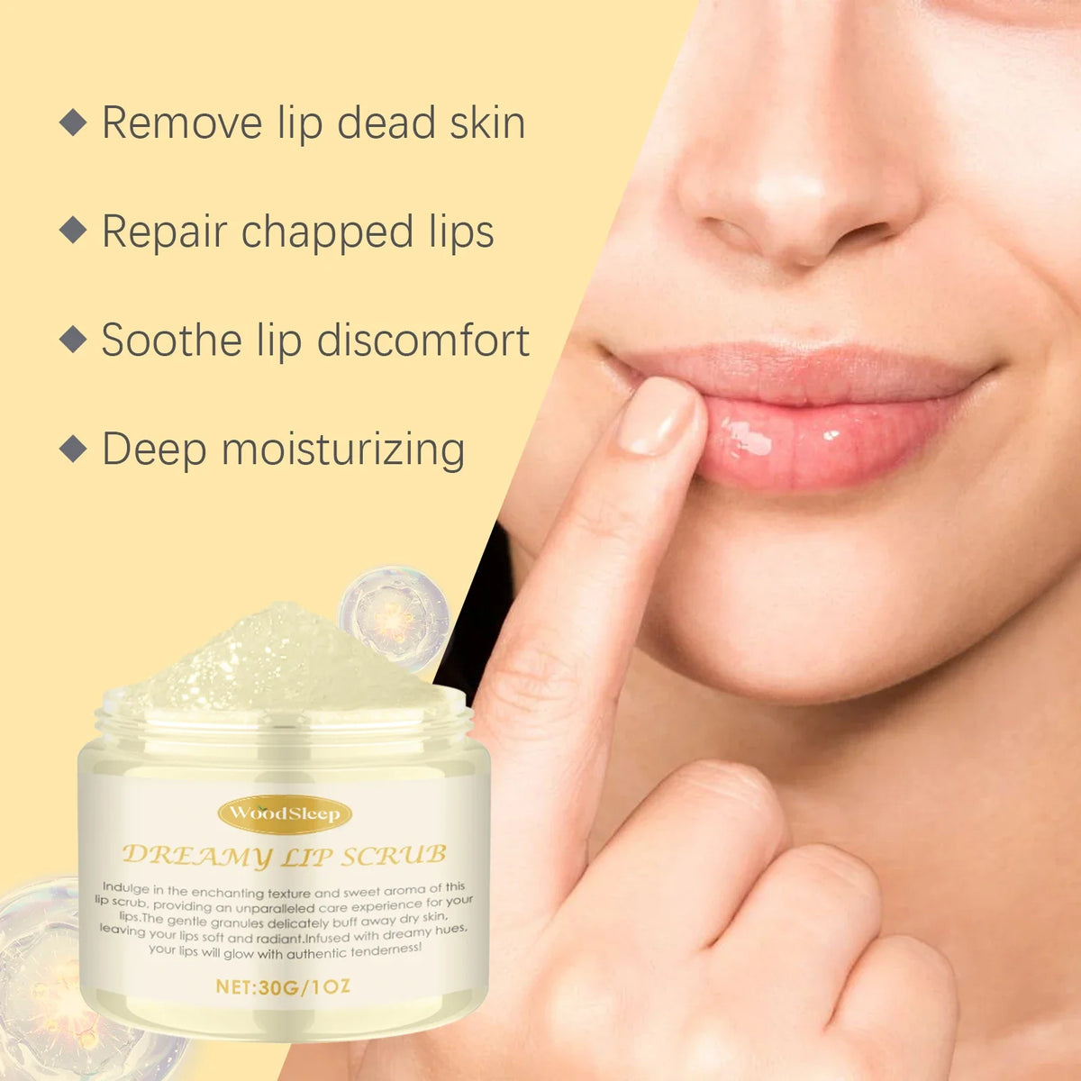 Blushimmer gentle lip exfoliator scrub with moisturizing repair for chapped lips, brightens lip color, suitable for all seasons.