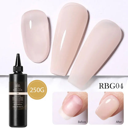 Born Pretty milky white jelly nude gel nail polish refill package by Blushimmer, semi-permanent UV gel, translucent and soak-off ready.