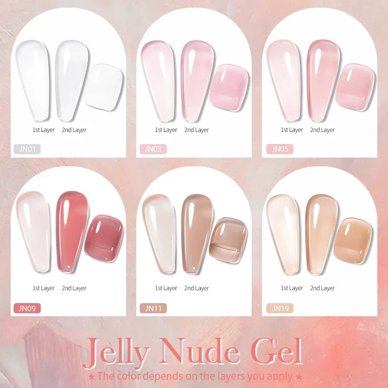 Blushimmer BORN PRETTY 250g milky white gel nail polish refill package, translucent semi-permanent UV soak-off gel in clear color