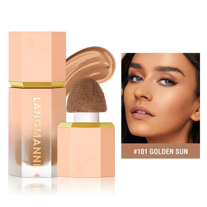 Blushimmer liquid contour stick and highlighters for face makeup, featuring natural matte finish and nose shadow cream application.