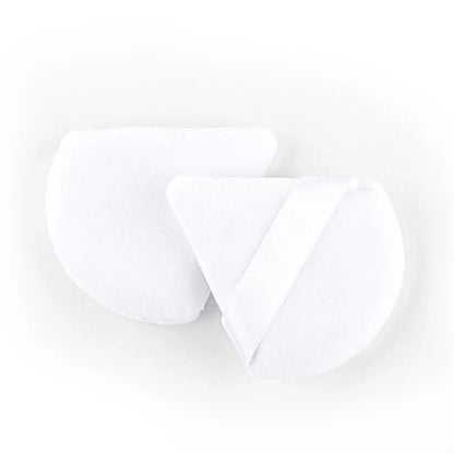 Set of 1-6 triangle velvet powder puffs by Blushimmer, reusable washable makeup sponge for face and eye makeup application.