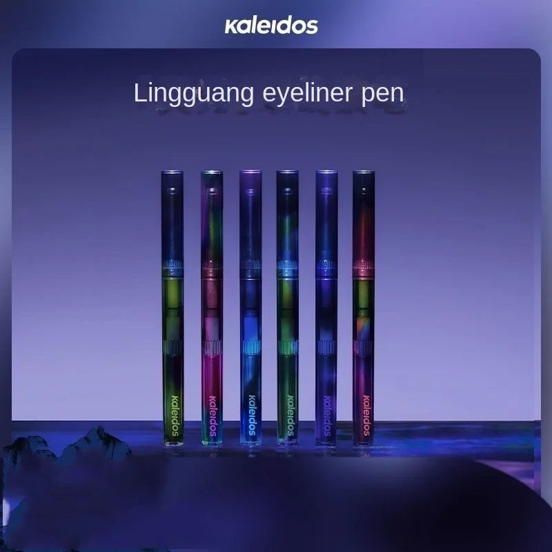 Kaleidos Eyeliner Gel Pencil by Blushimmer in chameleon color with glitter, long-wear, waterproof metallic eye pencil.