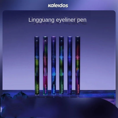 Kaleidos Eyeliner Gel Pencil by Blushimmer in chameleon color with glitter, long-wear, waterproof metallic eye pencil.