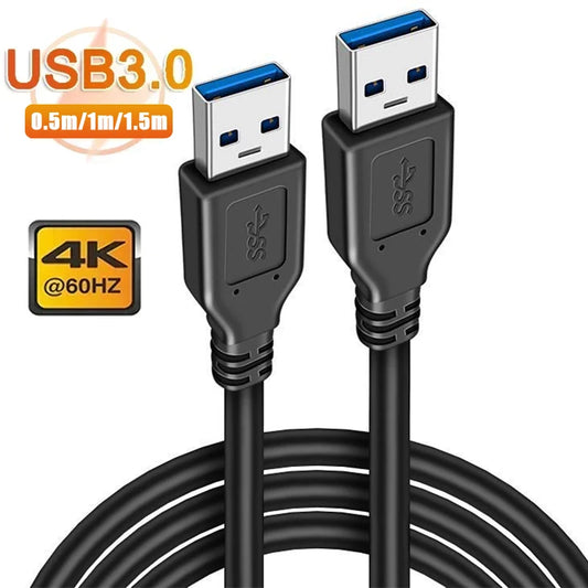 USB 3.0 A to USB A Male Extension Cable Double End USB Cord For Hard Drive DVD Player Laptop Cooler High-Speed Data Transmission