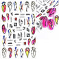 Elegant Butterfly Nail Manicure Stickers Blue Butterflies Leopard Retro Flowers Adhesive Decal Wedding Charm Manicure Tips