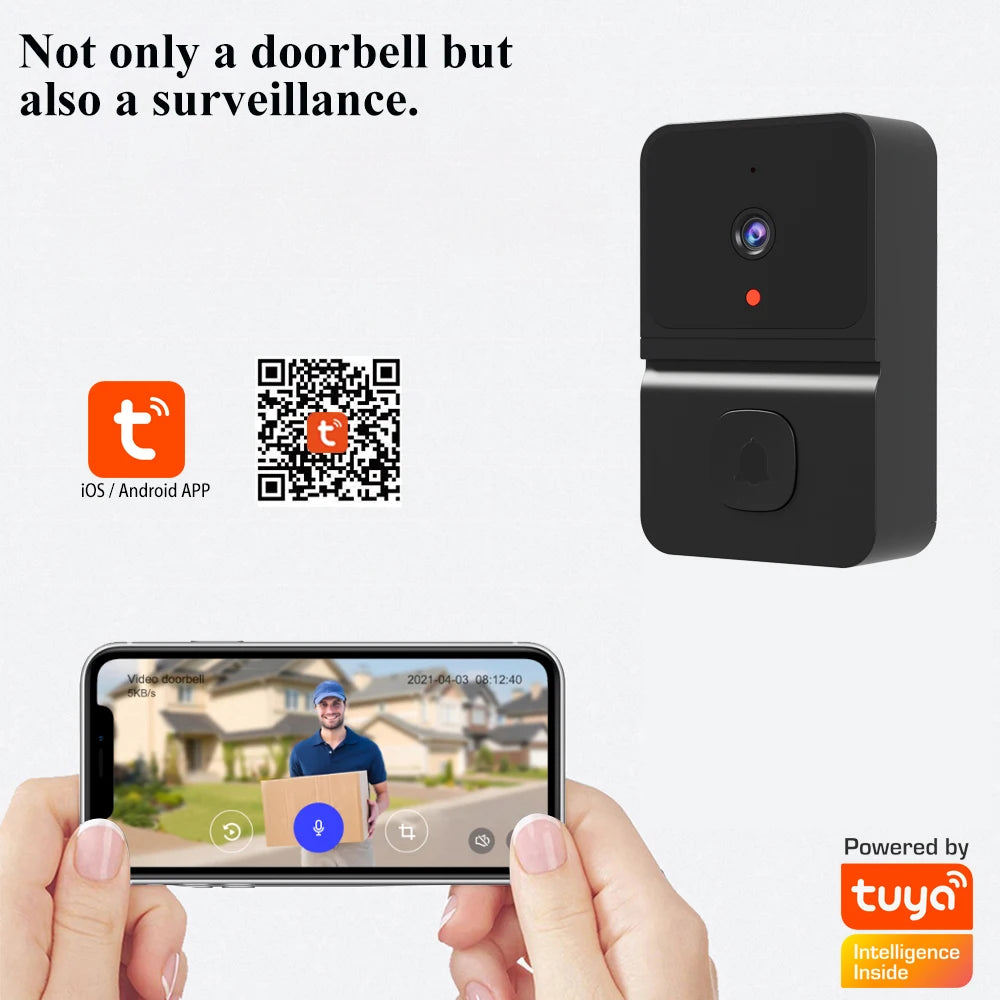 Tuya APP Wireless WIFI Doorbell Free Cloud Storage  Visual Doorviewer  Long Time Standby Video Door Phone