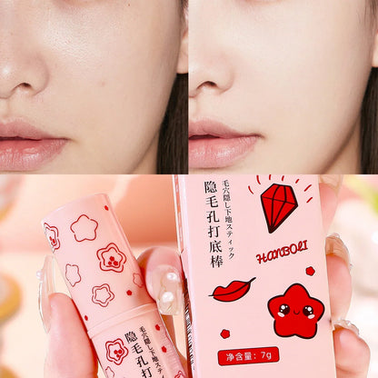 Blushimmer invisible pore cream stick for face, moisturizing, matte finish, oil control, smooth brightened skin, primer for flawless look
