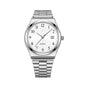 Lucky Fox minimalist stainless steel wristwatch with black dial, sleek design, and precise timekeeping.
