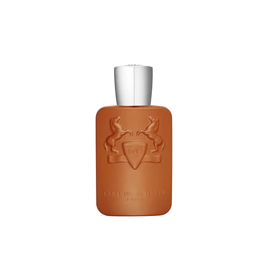Parfums De Marly Perseus Eau De Parfum bottle from Blushimmer, featuring blue, brown, and yellow packaging design.