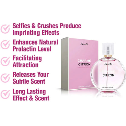 Blushimmer women's perfume bottle with elegant floral scent, showcasing a sleek design for long-lasting, subtle, and fresh fragrance.