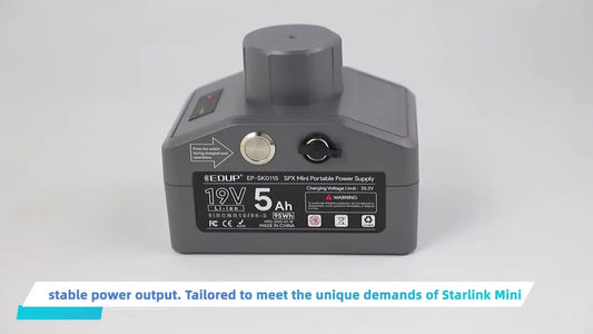 EDUP Starlink Mini portable power supply by BACKUPMYFILESNOW.COM® with 95W SPX battery, compact and designed for long-lasting portable power.