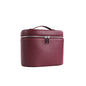 Large-capacity PU leather cosmetic box by Blushimmer with internal storage, customizable name tags, ideal for travel makeup organization.
