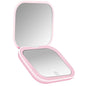 Blushimmer 2X magnifying compact vanity makeup mirror with LED lights, portable folding design, ideal for travel and grooming.