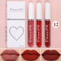Set of 3 Blushimmer matte lipstick and lip gloss tubes showcasing long-lasting, waterproof, non-fading lip color for everyday wear