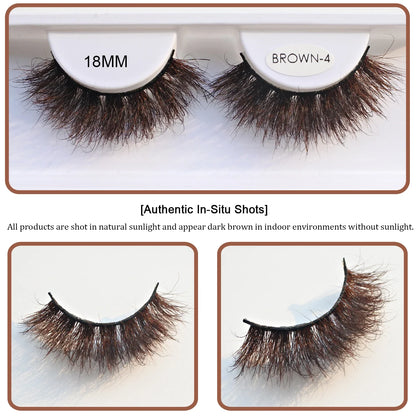 Blushimmer RED SIREN brown fluffy mink lashes 2026 with soft, natural strip design, perfect for cosplay and luxurious false eyelash looks.