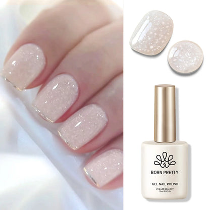 Blushimmer Born Pretty Milky Jelly Rubber Base Gel for gel nails, 15ml, nude self-leveling UV soak-off semi-permanent gel