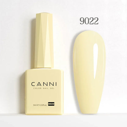 Blushimmer CANNI Hema Free Nail Gel Polish Fall Color Collection with semi-permanent diamond long-wear top coat in vibrant red jelly nude.