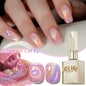 Rainbow Cat's Eye gel nail polish by Blushimmer, 15ml, UV LED curing, long-lasting, fast-drying nail art gel with colorful shimmer effect.
