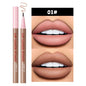 Blushimmer QIBEST matte waterproof liquid lipliner pencil for natural lip contour and plumping lipstick application.