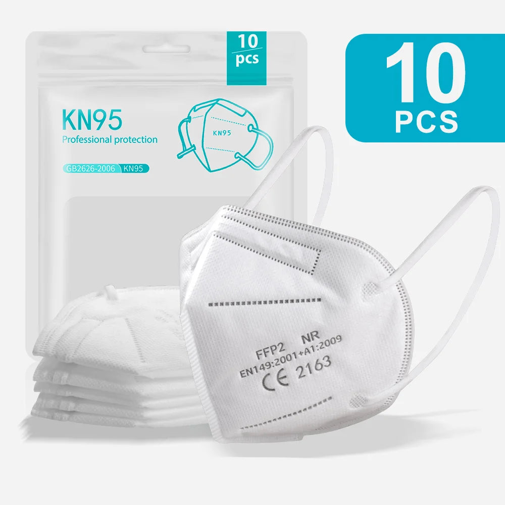 10-200pcs FPP2 Masks Black FFP2 Masks CE Approved ffp2mask Adult 12 Colors Adult Face Mask Dustproof Respirator KN95 Facemask