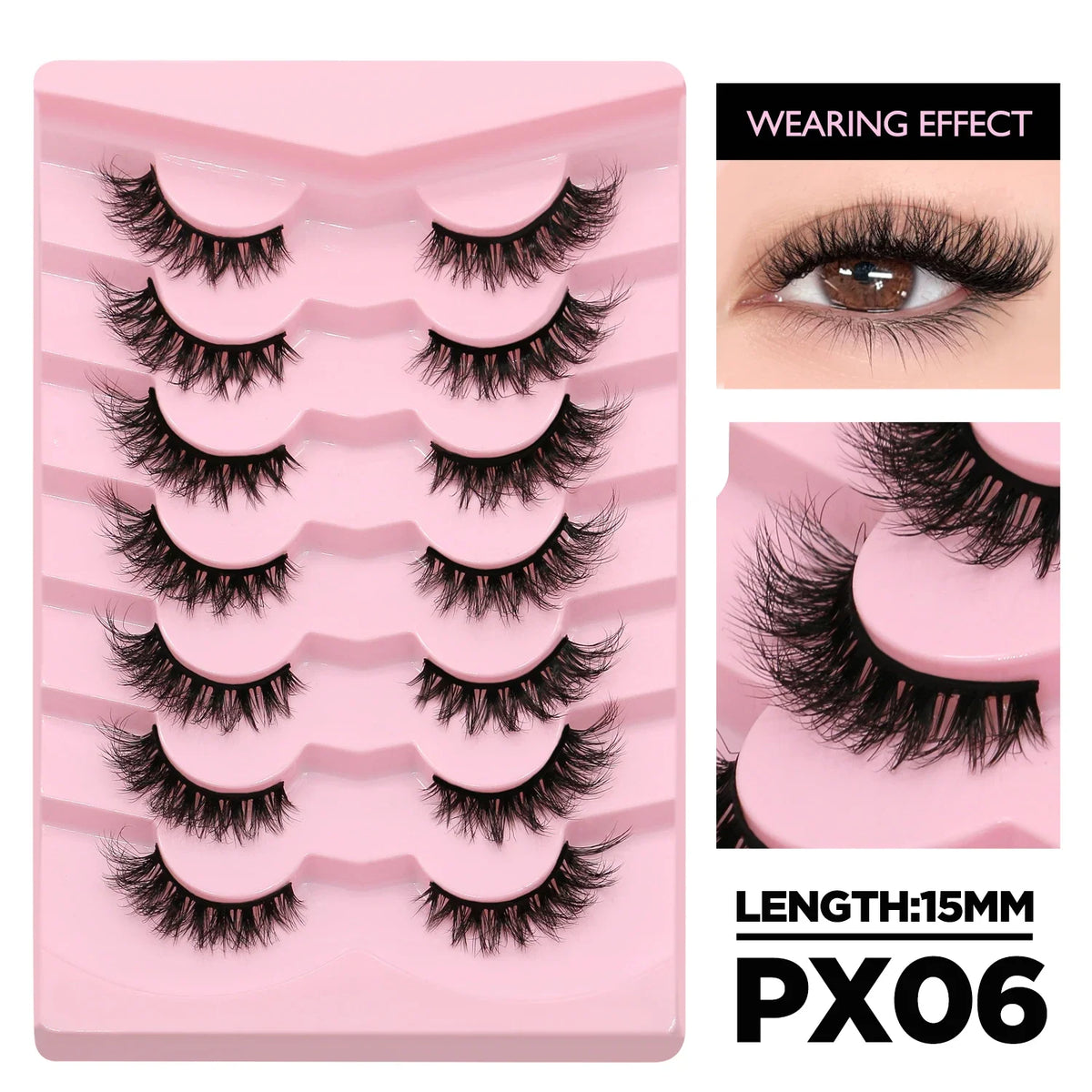Blushimmer fluffy 3D mink cat eyelashes with natural look, lightweight, reusable false lashes for daily wear, parties, and weddings
