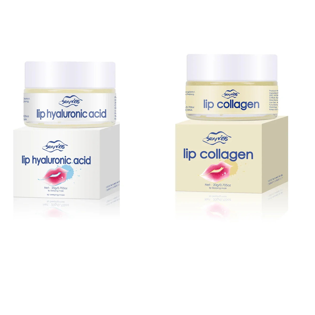 Blushimmer lip collagen sleeping mask with silicone brush, deep moisturizing, exfoliating, and brightening for smooth, soft lips.