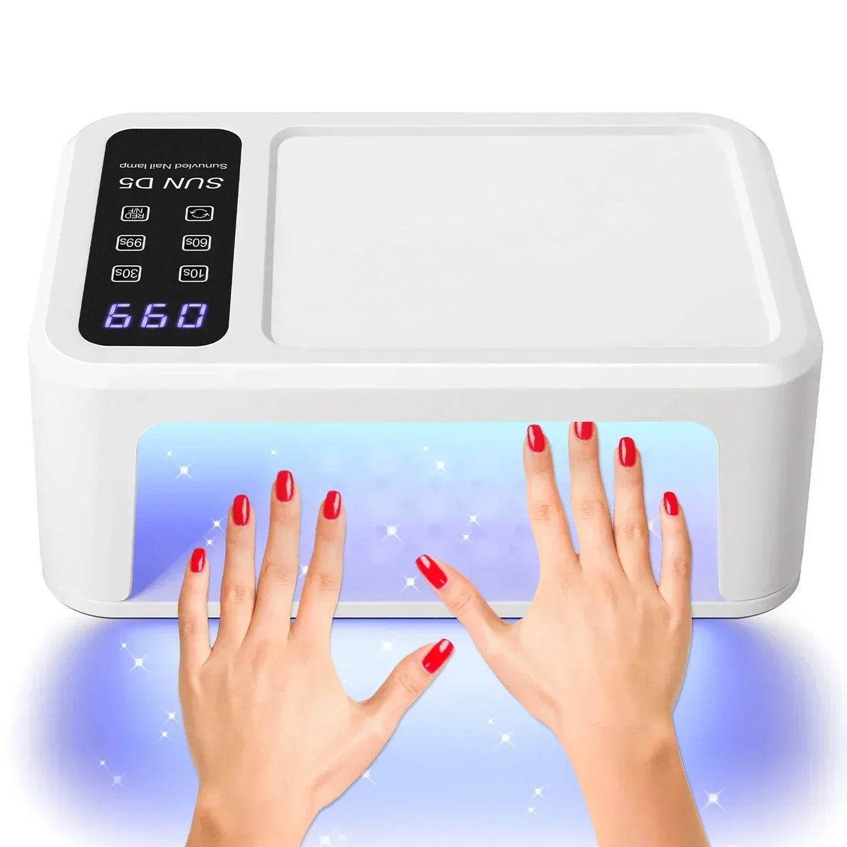 Blushimmer 480W UV LED nail lamp with LCD screen, 140 LEDs for gel nail polish drying, salon manicure tool