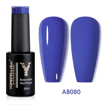 Blushimmer Yokefellow 10ml translucent pink gel nail polish in a clear jar, showing smooth, glossy gel texture for long-lasting nails.