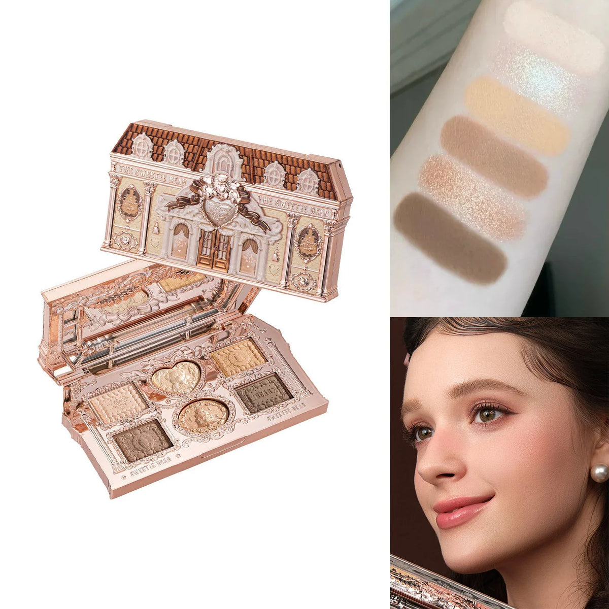 Blushimmer Flower Knows Chocolate Wonder-Shop 8-color eyeshadow palette with rich brown and warm neutral shades.