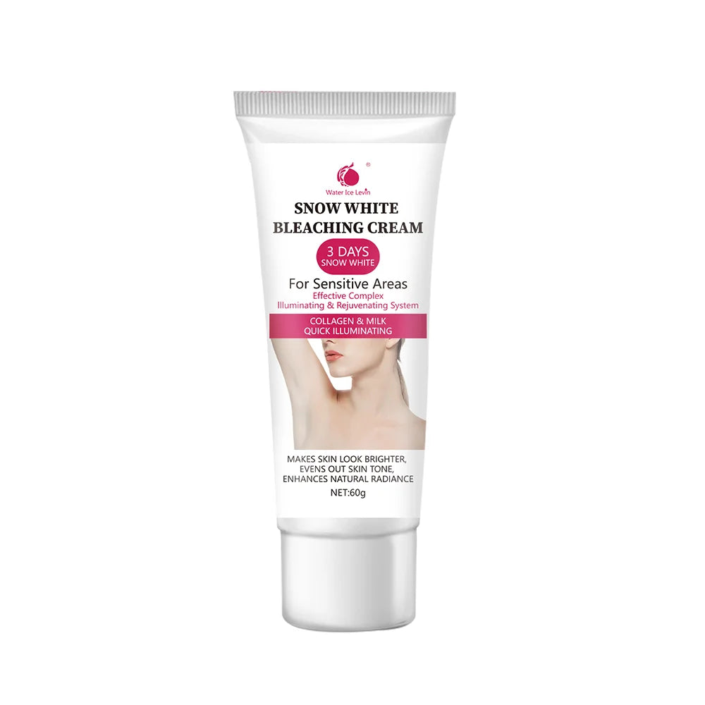 Snow White cream, private parts, underarms, knees, elbows, inner thighs, bikini line, armpits, dark areas of the body