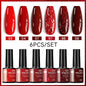 Blushimmer UR SUGAR 7ml gel nail polish set with nude pink, red, glitter shades, UV gel kits for manicure and soak-off nails
