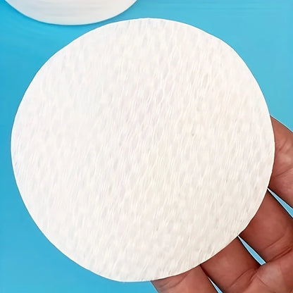 Set of 300/600 lightweight beige round facial cleansing pads by Blushimmer, hypoallergenic makeup remover wipes, lint-free design.