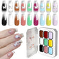 Blushimmer LIMEGIRL 7-in-1 nail gradient gel kit with long-lasting hybrid nail polish, showing colorful textured gradient nails.