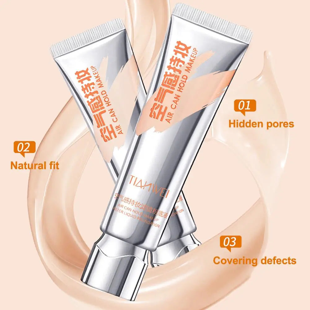 Blushimmer Airy Lasting Makeup Foundation and Concealer in 30ml, moisturizing, brightening, and pore-filling primer with skin color.