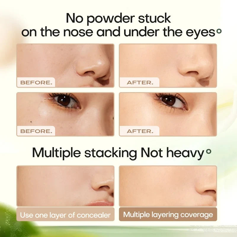 Blushimmer Mistine Air Cushion Foundation with natural dewy finish, moisturizing powdered cream for dry skin, 13g x 2.
