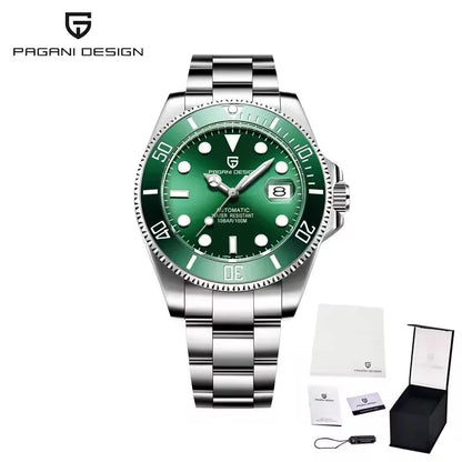 2026 PAGANI DESIGN men's mechanical wristwatch with 43mm case, ceramic bezel, sapphire glass, automatic movement, diving style.