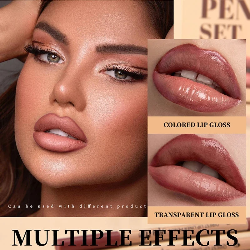 Blushimmer 12-piece matte lipliner set with smooth application, non-smudging, non-fading, perfect for natural makeup looks