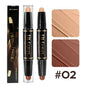 Blushimmer double-head highlight and shadow stick with face bronzer, contour, foundation, and concealer for women’s makeup.